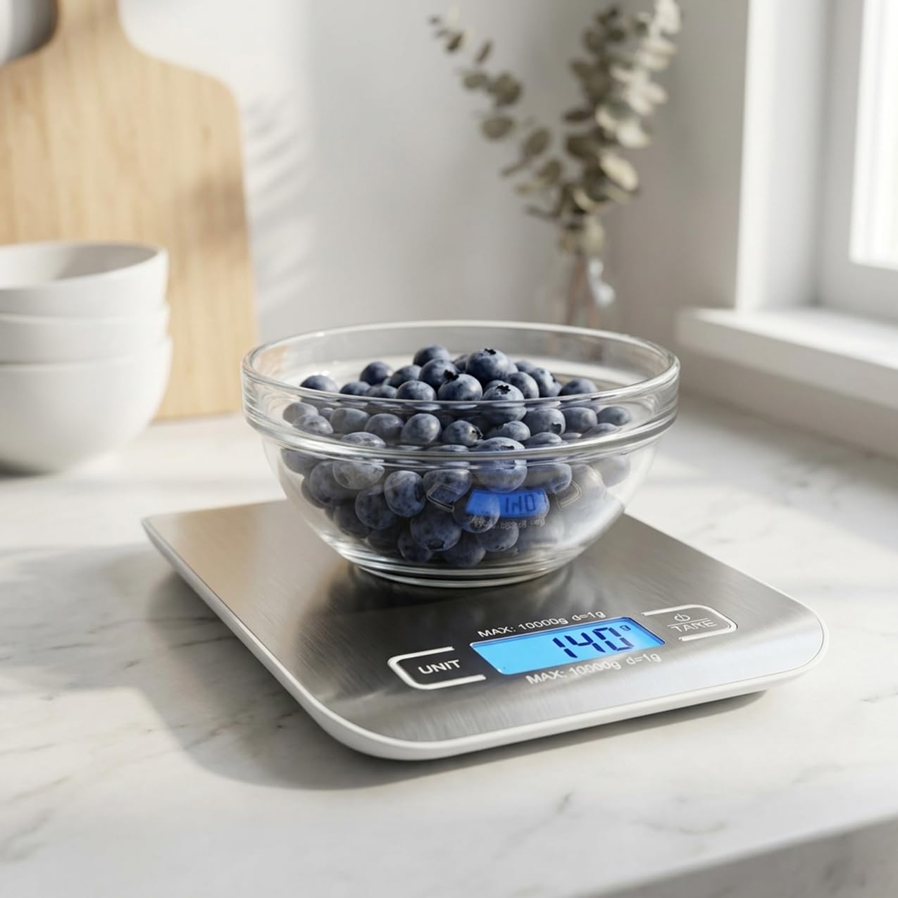 Cuisine Art Digital Kitchen Scale High-Precision Electric Food Scale Silver Stainless Steel Slim 1.7cm Design with Backlit LCD Display Multi-Unit Measurement for Baking & Cooking - Image 3