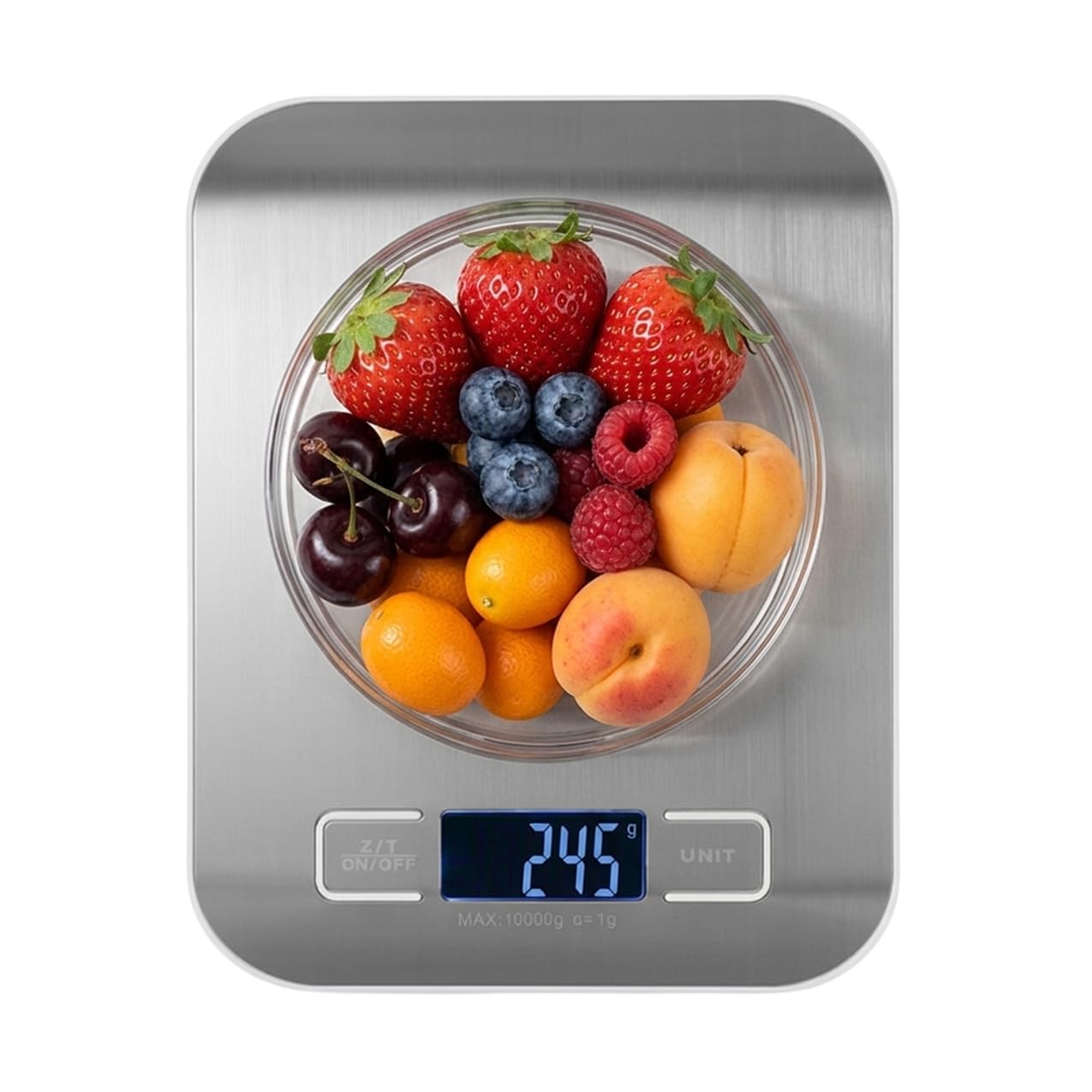 Cuisine Art Digital Kitchen Scale High-Precision Electric Food Scale Silver Stainless Steel Slim 1.7cm Design with Backlit LCD Display Multi-Unit Measurement for Baking & Cooking
