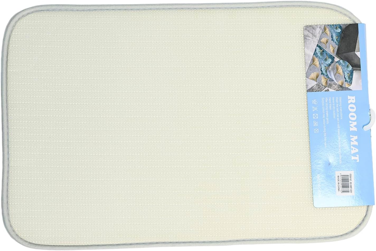 Ultra-Absorbent Memory Foam Bath Mat 40x60cm Plush Grey Bathroom Rug with Non-Slip Backing Quick-Dry Debossed Geometric Pattern Soft Decorative Floor Mat for Shower & Tub - Image 6