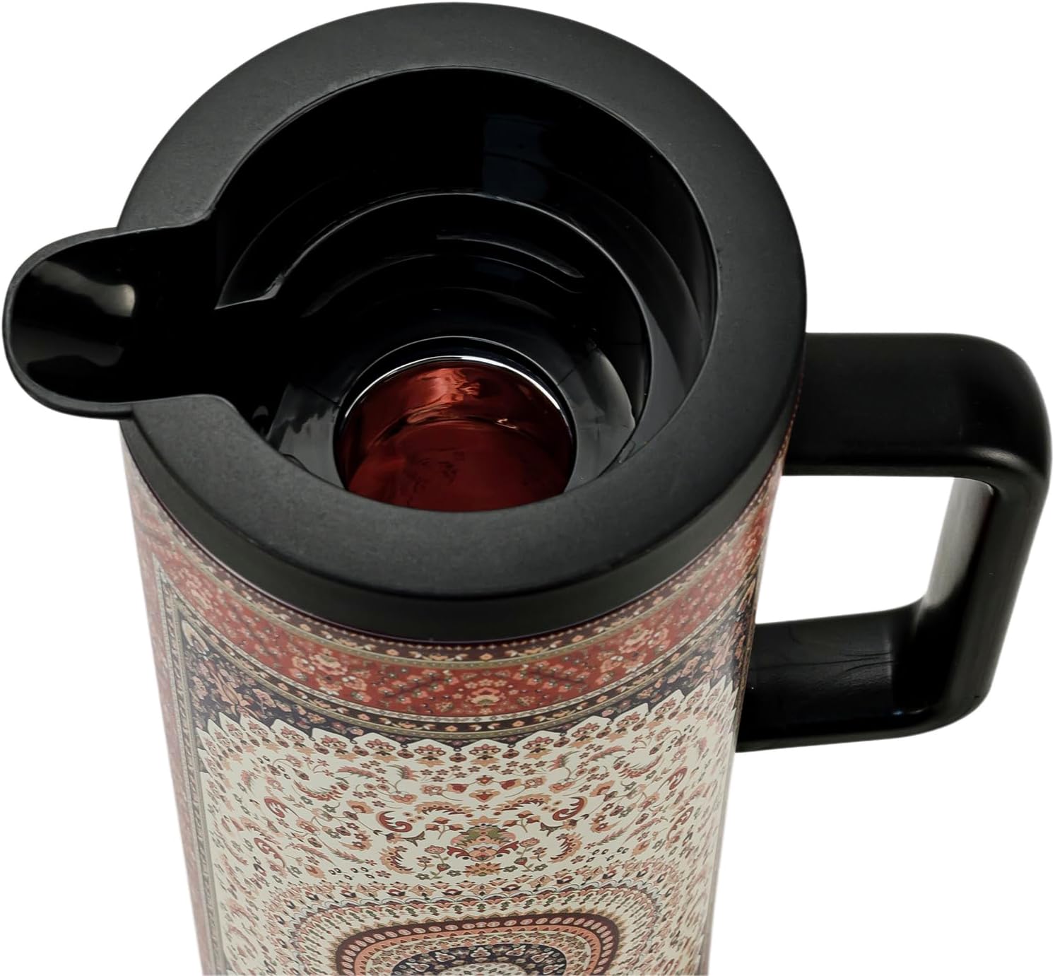 Cuisine Art Hobby Lobby 1.0L Arabic Design Vacuum Flask Insulated Thermal Coffee & Tea Carafe 24 Hours Hot & Cold Retention Leak-Resistant Beverage Jug with Ergonomic Handle - Image 6
