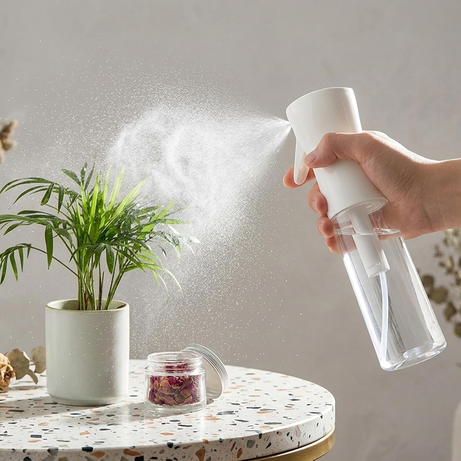 Cuisine Art 300ml Continuous Mist Spray Bottle, Ultra-Fine Sprayer with Automatic Booster Airless Design, Leak-Proof For Hair Styling, Skin Care, Make-Up, Plants, Cleaning & Fitness White - Image 7