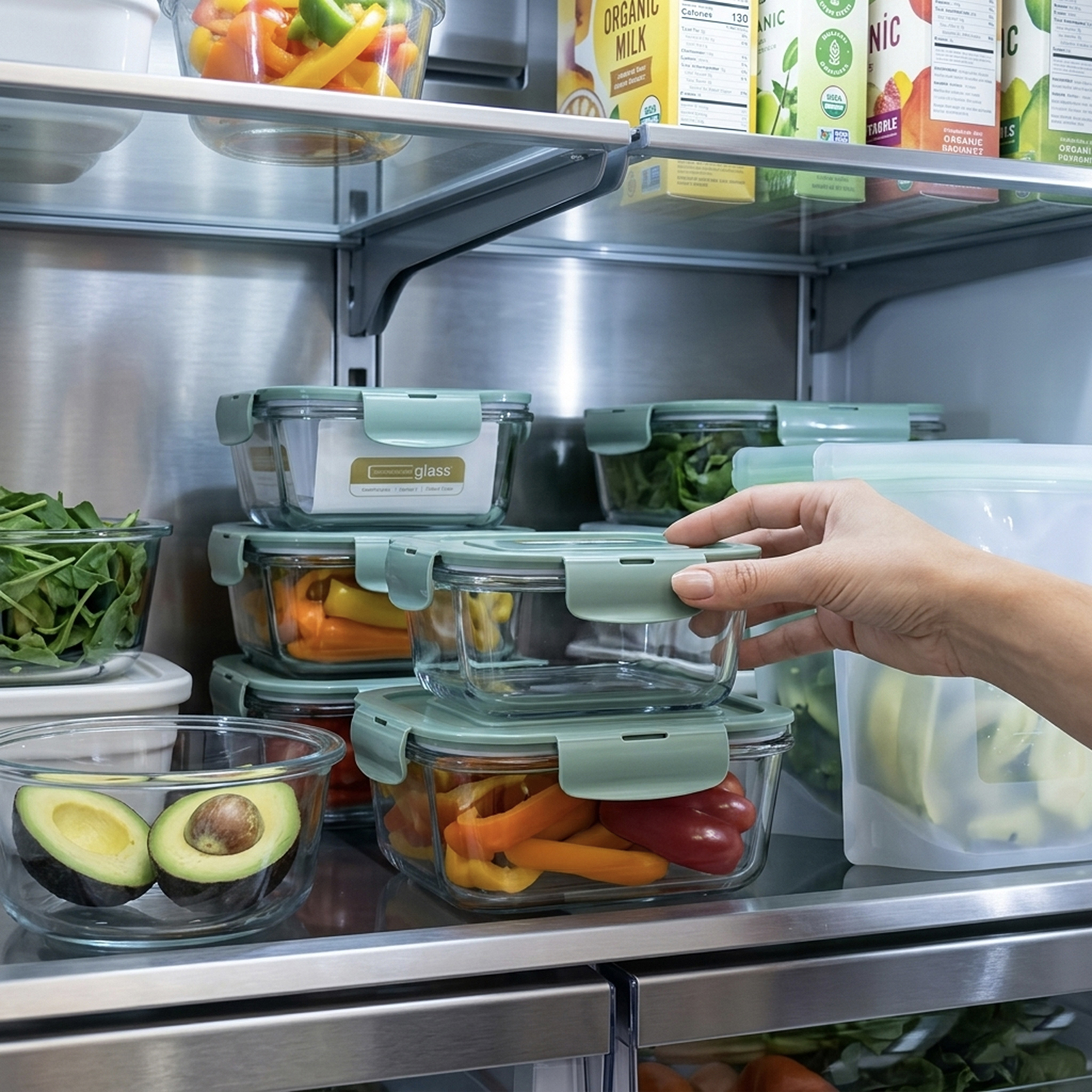 Mondex 2PCS Borosilicate Glass Food Saver Set 500ml & 800ml Glass Food Storage Containers with Airtight Plastic Lids & Silicone Seals - Leakproof Meal Prep Containers, Lunchbox Set - Image 4