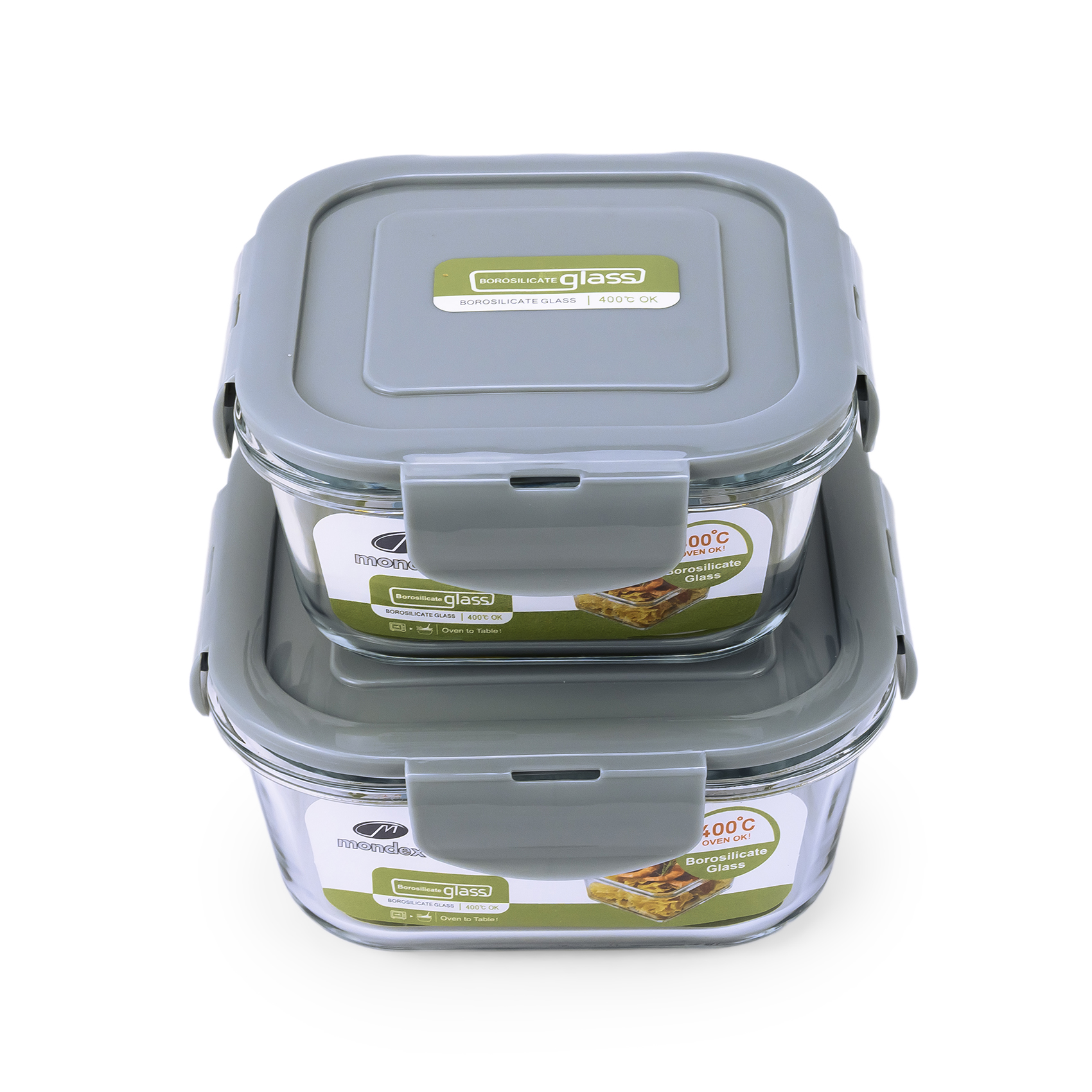 Mondex 2PCS Borosilicate Glass Food Saver Set 500ml & 800ml Glass Food Storage Containers with Airtight Plastic Lids & Silicone Seals - Leakproof Meal Prep Containers, Lunchbox Set - Image 7