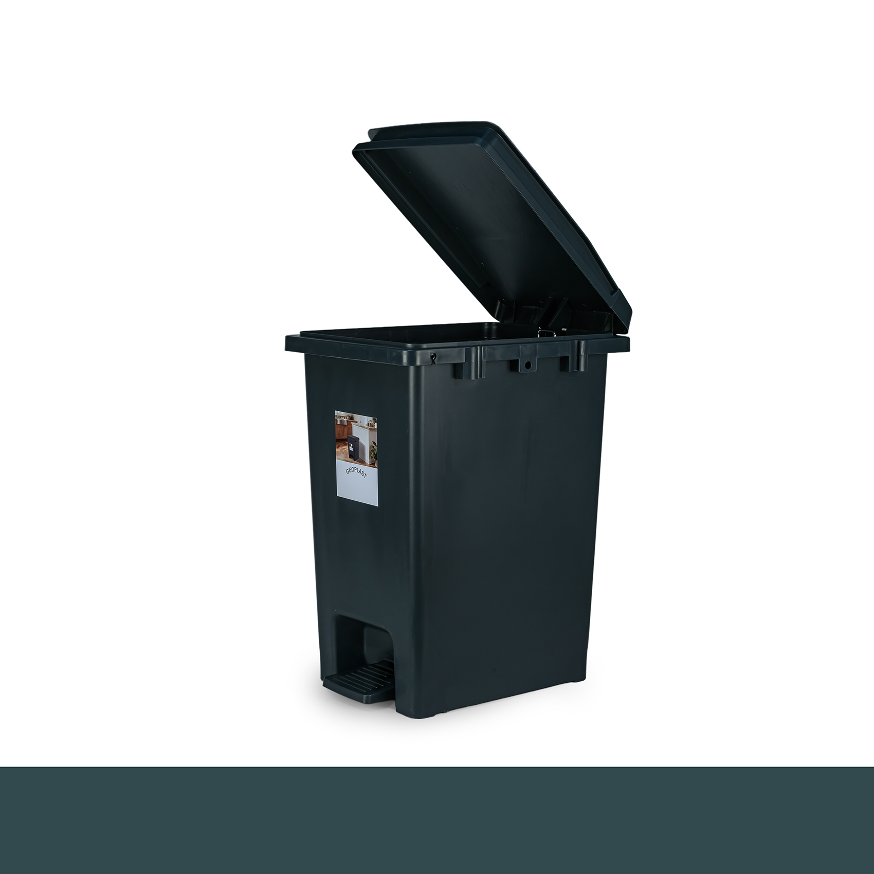 Geoplast Plastic Pedal Dustbin 15L with Lid, Foot Operated Trash Can, Durable Compact Waste Bin for Kitchen, Bathroom & Office, Hygienic Odor Control Garbage Bin - Image 2
