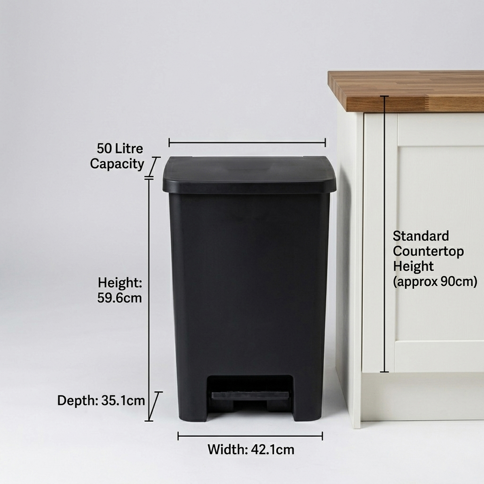 Geoplast Pedal Dustbin 50L Plastic with Lid, Large Foot Operated Garbage Bin, Heavy Duty Waste Dustbin for Kitchen, Office & Commercial Use, Hygienic Odor Control Trash Can - Image 4