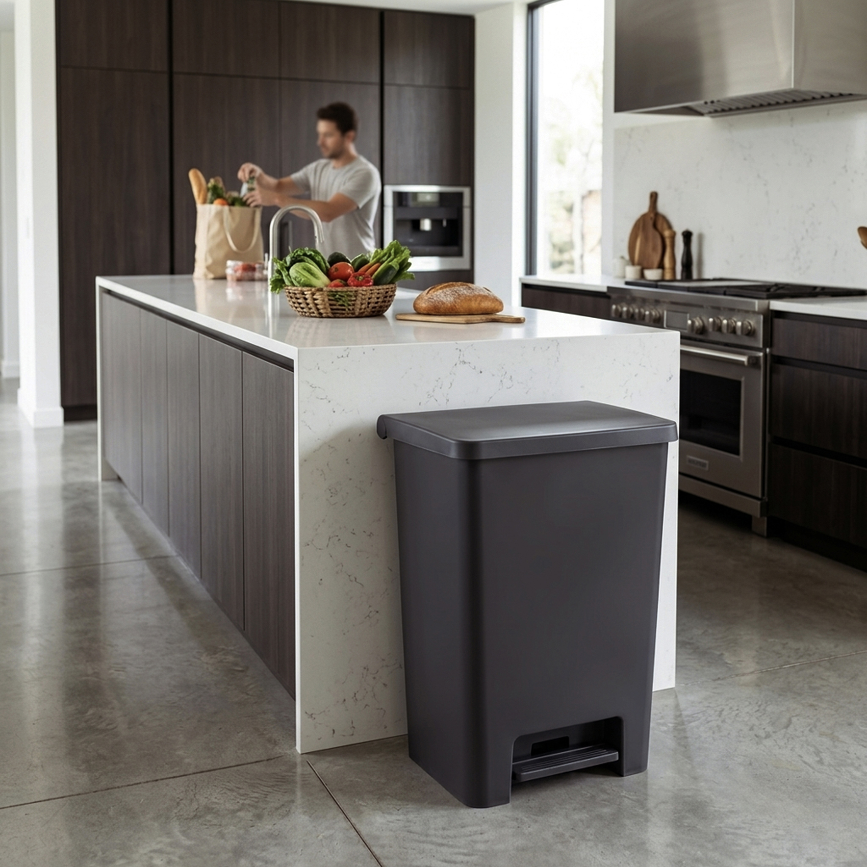 Geoplast Pedal Dustbin 80L Plastic with Lid, Extra Large Foot Operated Garbage Bin, Heavy Duty Industrial Waste Dustbin for Kitchen, Office & Commercial Use, Hygienic Trash Can - Image 3