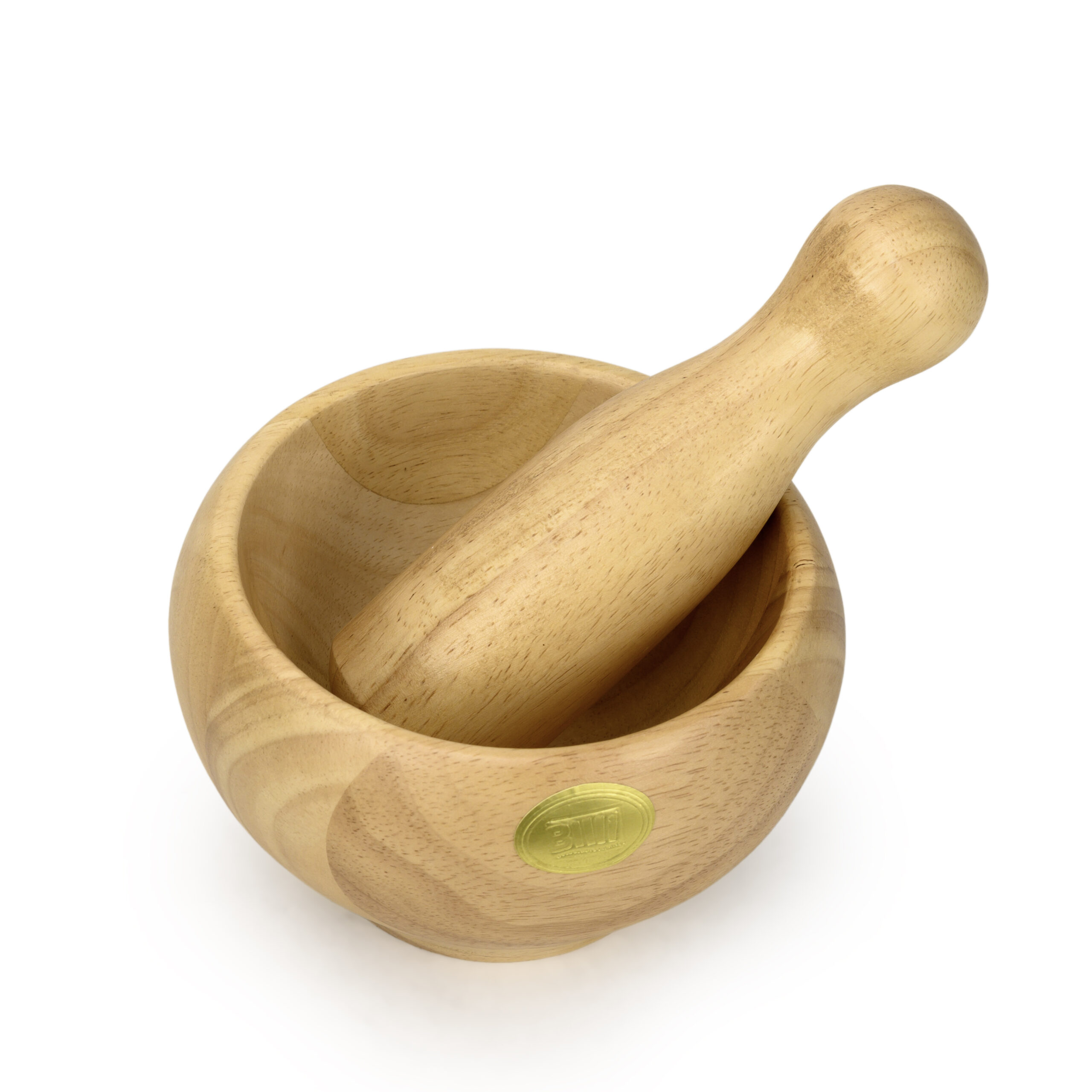 Billi Wooden Mortar and Pestle Rubberwood Spice Grinder Set 15cm Manual Herb Crusher for Garlic, Masala & Spices, Durable Natural Wood Kitchen Grinding Tool - Image 7