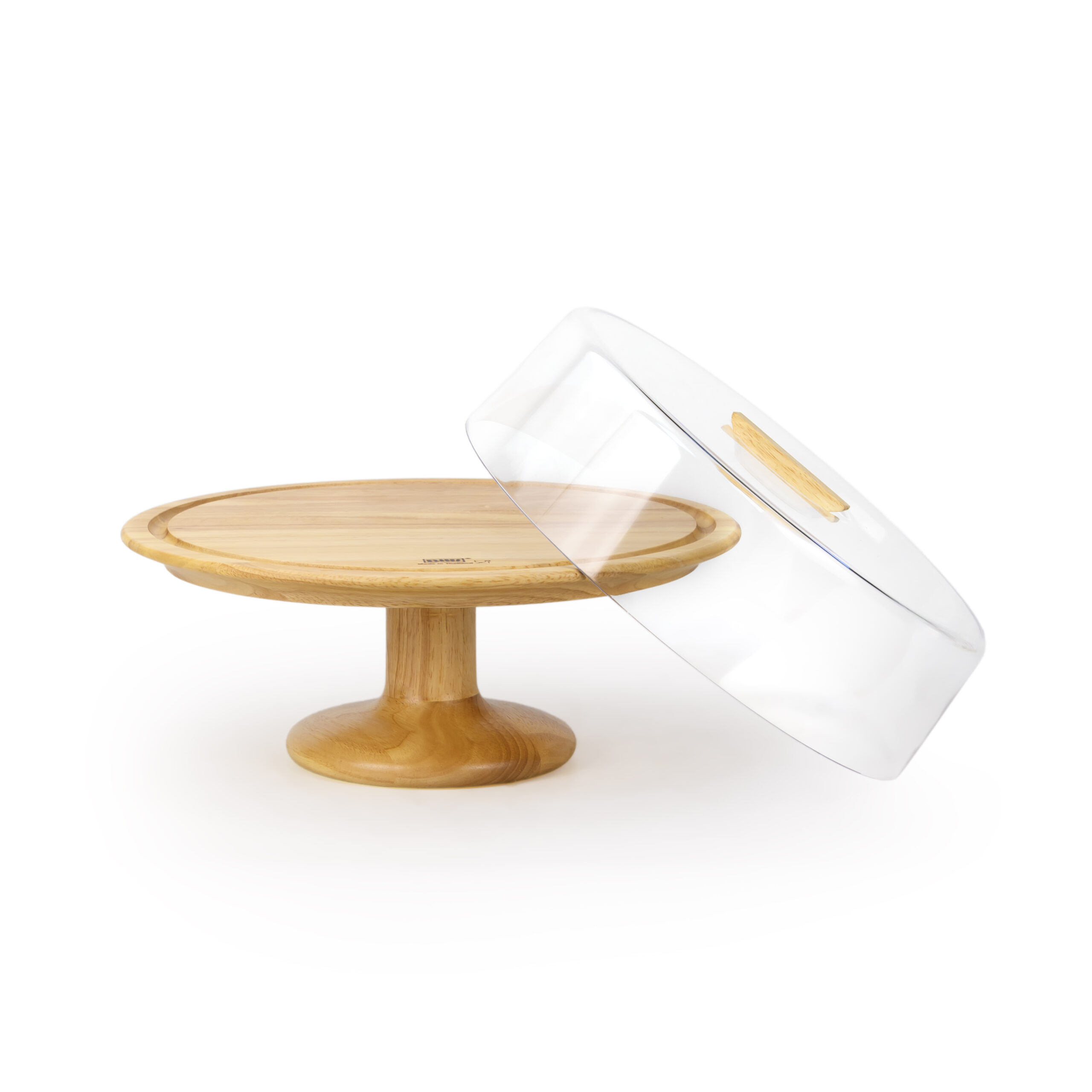 Billi Rubberwood Cake Dome with Glass Lid, 32.5cm Large Cake Stand, Wooden Dessert Display Stand, Round Cake Holder for Bakery, Parties, Kitchen & Serving - Image 7